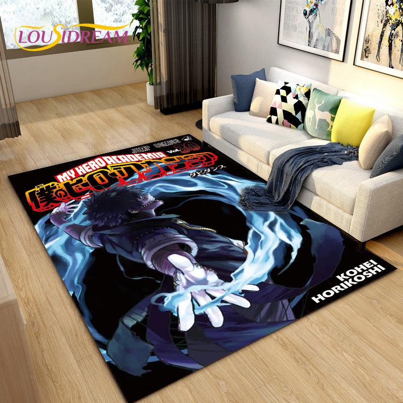 Tappeto Area Grande Anime Giapponese My Hero Academia, Tappeto per Soggiorno Camera da Letto Divano Zerbino Decorazione, Tappetino Antiscivolo per Bambini