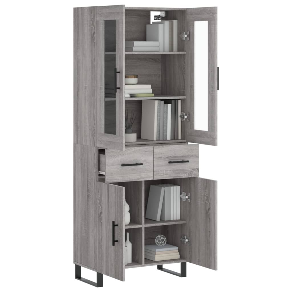 Highboard Gray Sonoma 69.5 x 34 x 180 cm Particleboard