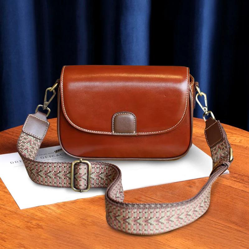 2025 Autumn New Genuine Leather Crossbody Small Square Bag for Women Casual Versatile Cowhide Single Shoulder Fashion Phone Bag