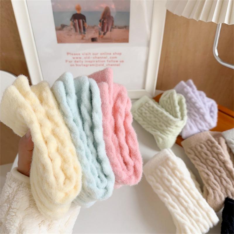 1/3/5PAIRS Winter Socks Thicken Wear-resistant -calf Socks Anti-slip Long Cotton Socks Coral Fleece Soft Cotton Socks