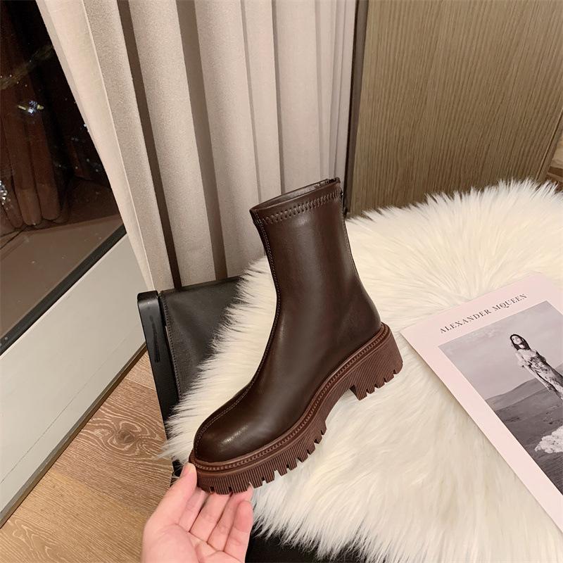 

Хуэйчжоу короткие ботинки женские толстый каблук ботинки Мартина ветер тонкие ботинки женские толстая подошва рыцарские ботинки женские ботинки 38 коричневый