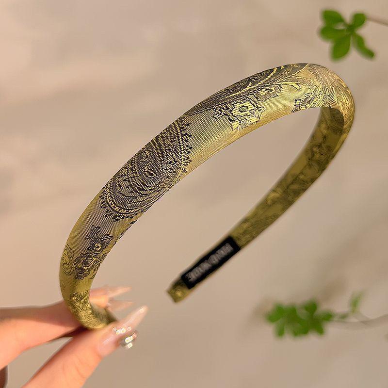 Retro Embroidered Flower Fine Hair Hoop for Women Temperament Versatile Headband Outdoor Daily Hair Accessories