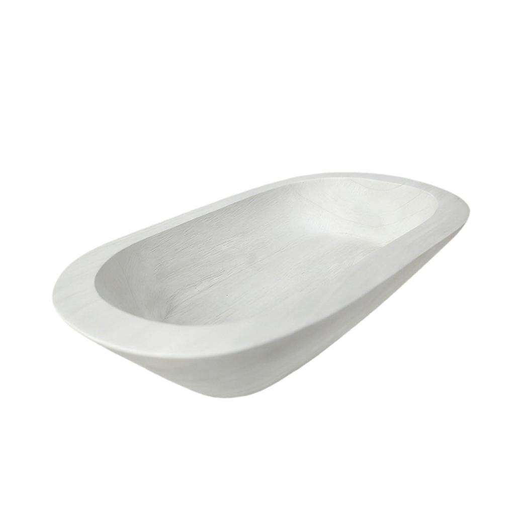 Decorative Wooden Storage Tray Hand Carved Bowl for Candle Tabletop Display for Kitchen or Living Room