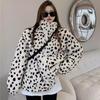 Autumn and Winter Light Imitation Fox Hair White Leopard Print Fur Coat Short Stand-up Collar Thickened Jacket