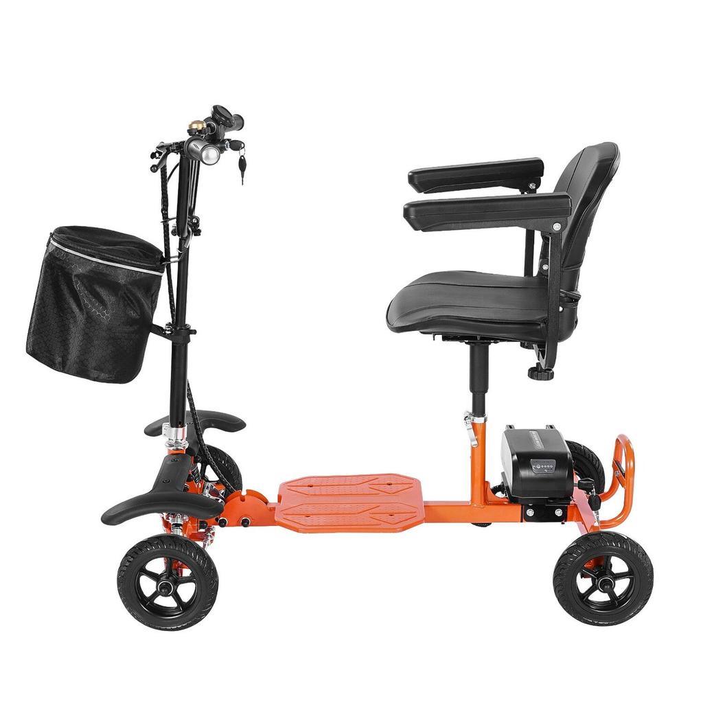 Scooter elettrico pieghevole a 4 ruote per adulti e anziani, Scooter elettrico con capacità di carico 120 kg, Sedia a rotelle da viaggio all-terrain con batteria al litio da 48V