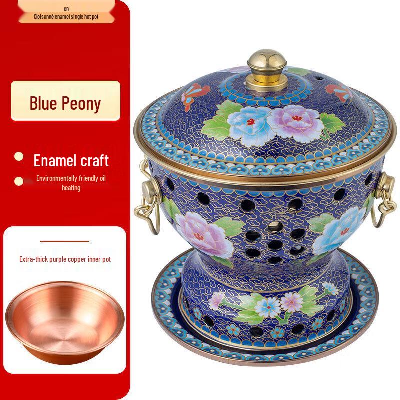 Qīwēi Single-Person Thickened Red Copper Alcohol Hot Pot