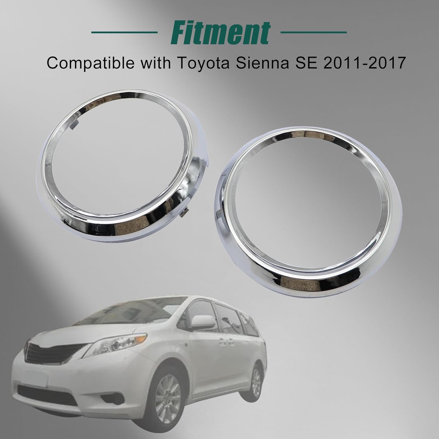 

FZJDSD 1 Pair Fog Light Lamp Bezel Cover 52713-08020 52712-08020 Compatible with Toyota Sienna SE 2011 2012 2013 2014 2015 2016 2017 Fog Light Lamp