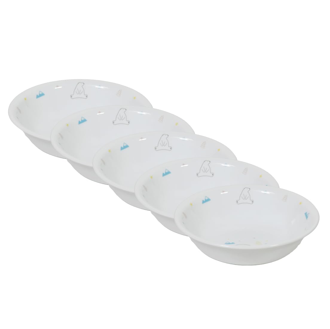 

Pearl Metal Corelle Plate Dish Outer diameter x height cm Lightweight Microwave safe Oven safe Dishwasher safe Polar bear Small bowl Set of 5 13.5 3.5