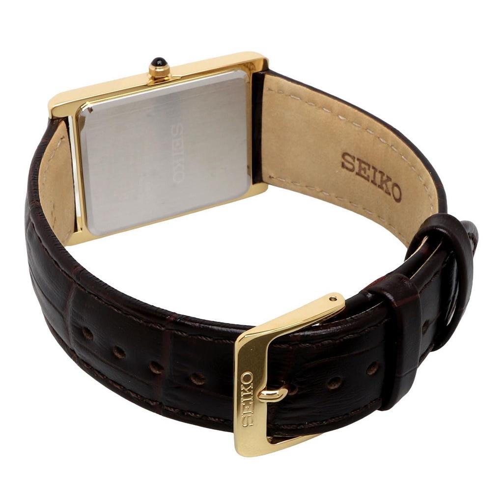 SEIKO Quartz Sapphire Dark Brown Leather Overseas Model [Seiko] Men's Watch, Glass, SWR106, Gold, Band,