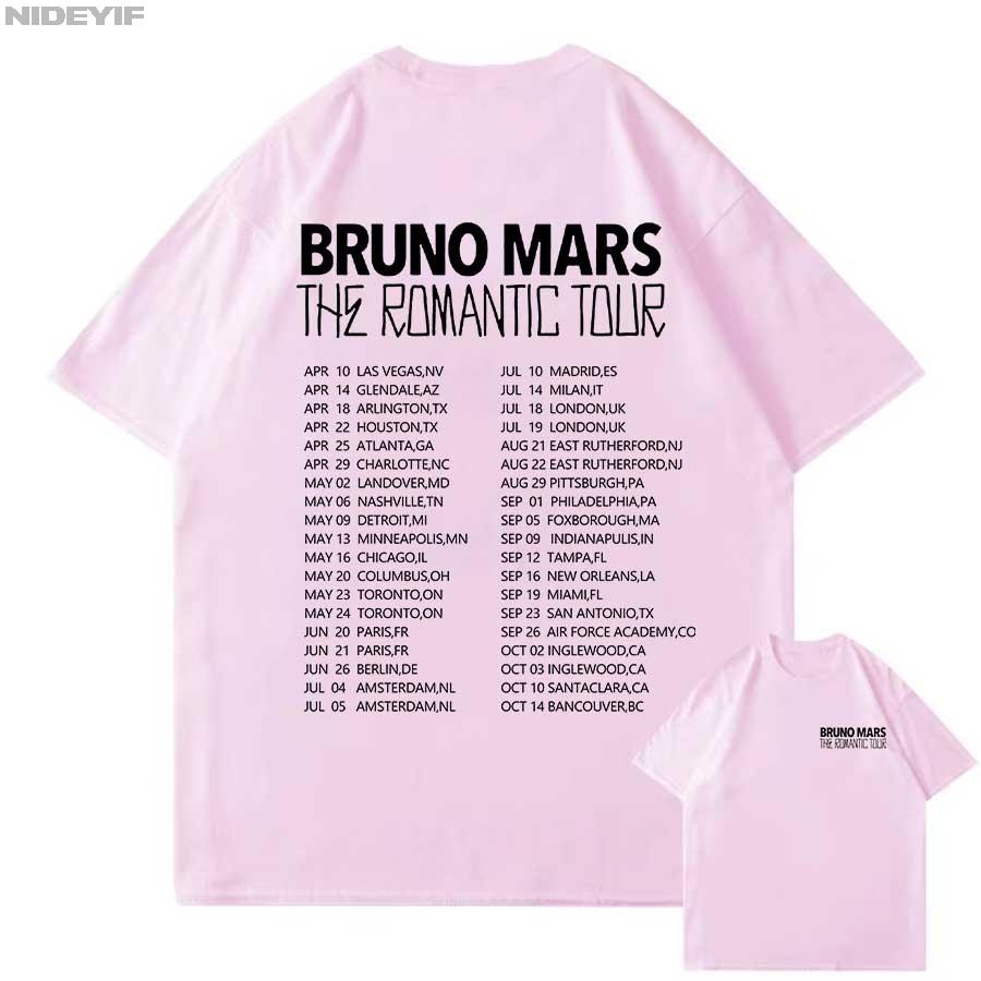 Bruno Mars The RoUnisextic Tour T Shirt for Unisex Women Hiphop Streetwear Oversized Tops 100 Cotton TShirt BM3