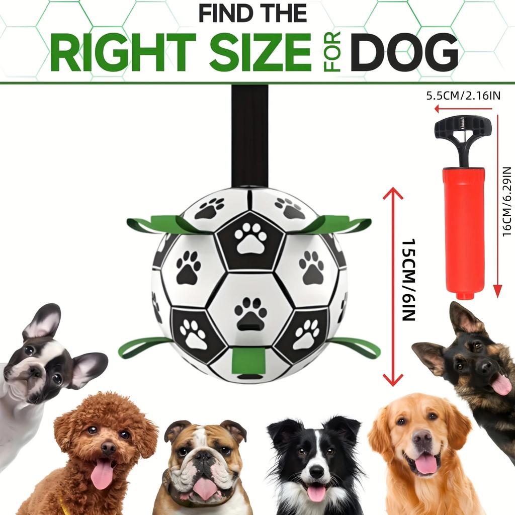Interactive Dog Soccer Toy with A Grip Ring Durable Water Ball for Dogs Dog Chasing and Playing Toy Without Battery