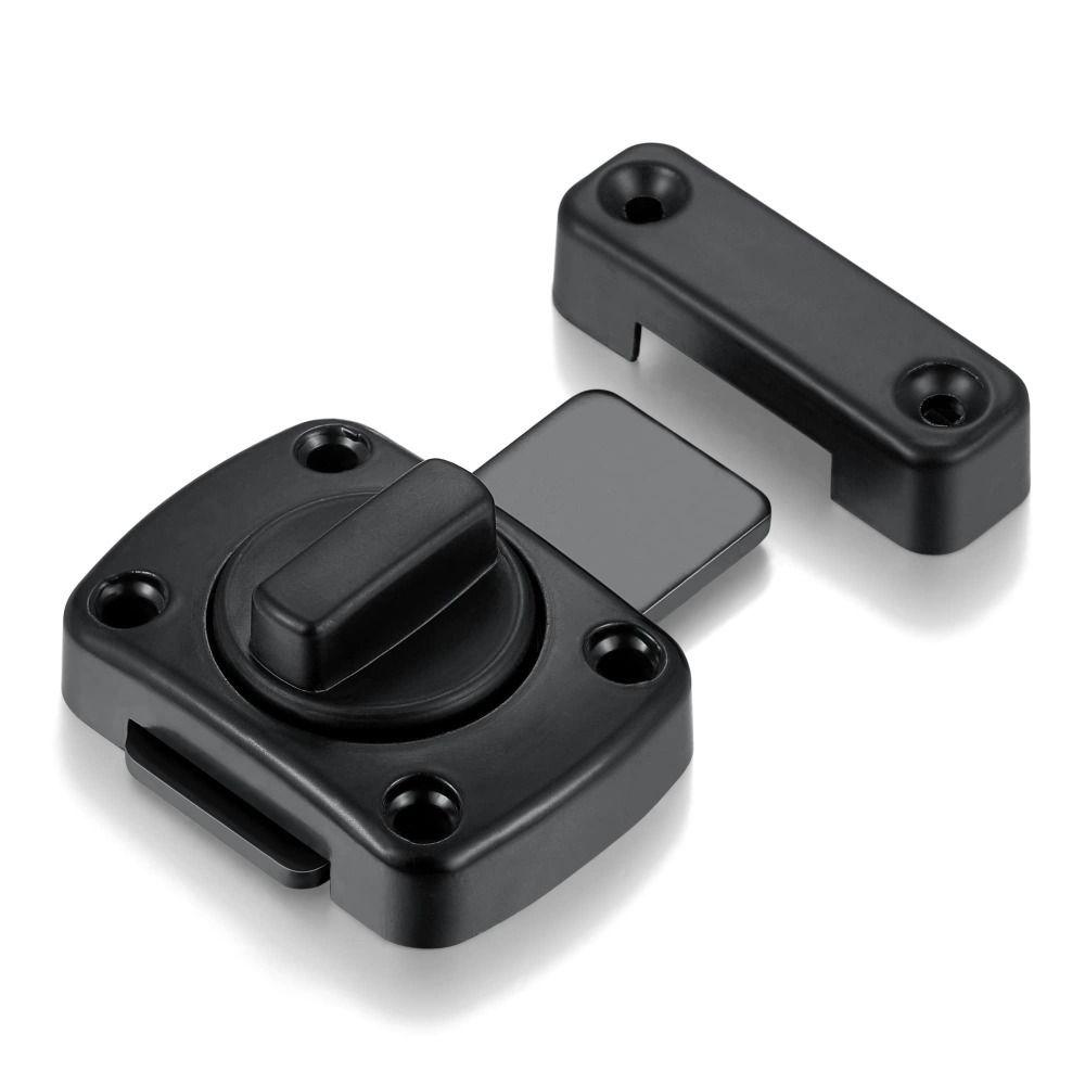 Rotate Bolt Door Lock Latch Black Gate Latches Portable Zinc Alloy Latch  Worker