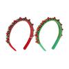 Christmas Headband Red Green Bell Decor Girls Headdress Holiday Season Party Hair Hoop Hair Accessory