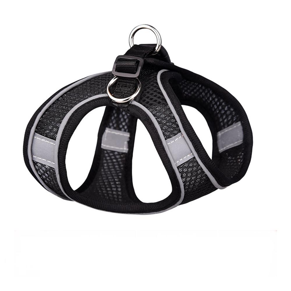 

Шлейка безопасности для домашних собак, регулируемая светоотражающая шлейка для маленьких собак, кошек, французского бульдога, чихуахуа, мопса, для прогулок на открытом воздухе XXS(1.5-3KG) чёрный