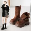 Retro  Autumn New Street Fashion Thick Heel Thick Sole Two Wear Martin Boots