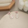 Spring Sweet Girl Stud Earrings Pink Literary Bow Love Earrings Cute Lady Style Earrings