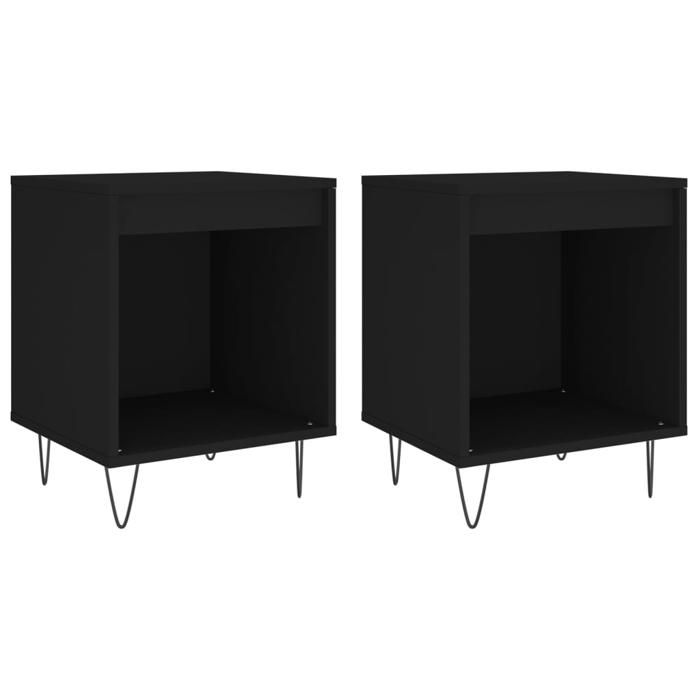 Maison Exclusive - Tables de chevet 2 pcs noir 40x35x50 cm bois d’ingénierie