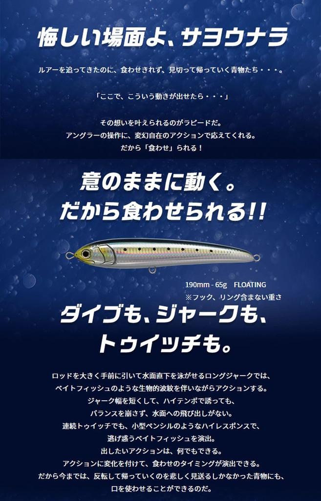 YAMASHITA Rapid F190 B28C Genkai Clear Lure