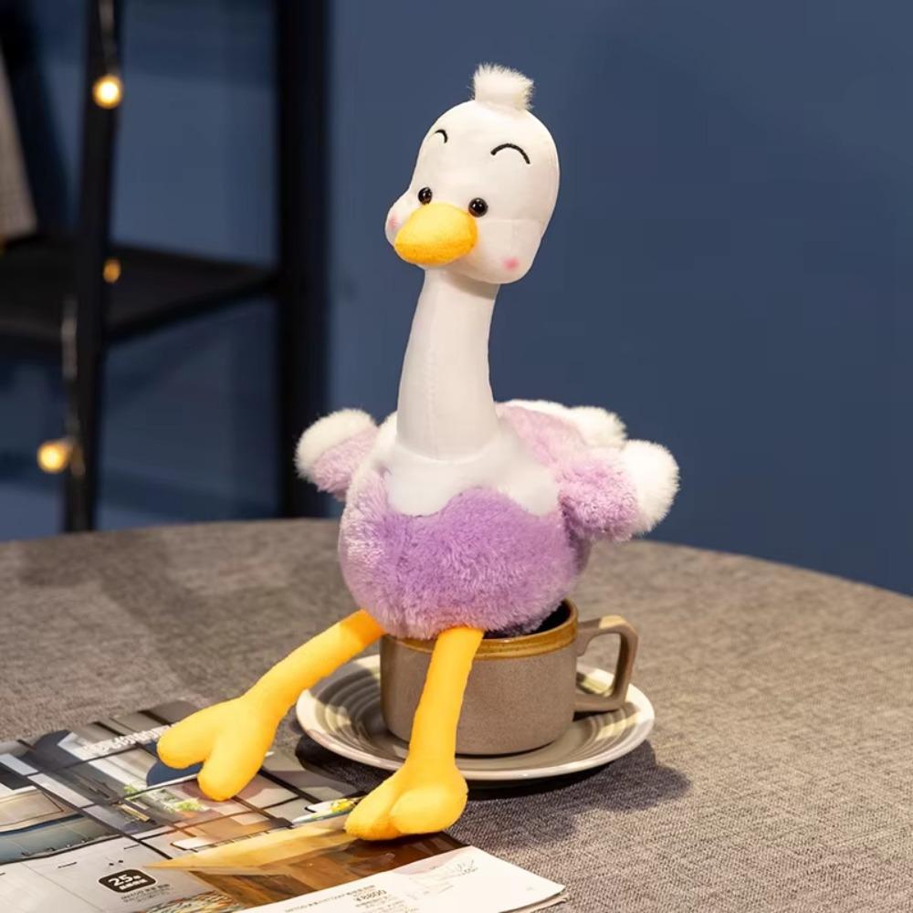 Cartoon Long-Legged Ostrich Plush Toy Soft Stuffed Ostrich Plush Doll  Decoration фиолетовый