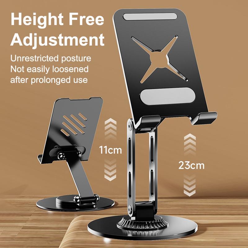 360 Rotation Aluminium Alloy Foldable Desktop Phone Stand Desk Lazy Tablet Holder Support Mount For Iphone Ipad Xiaomi Samsung