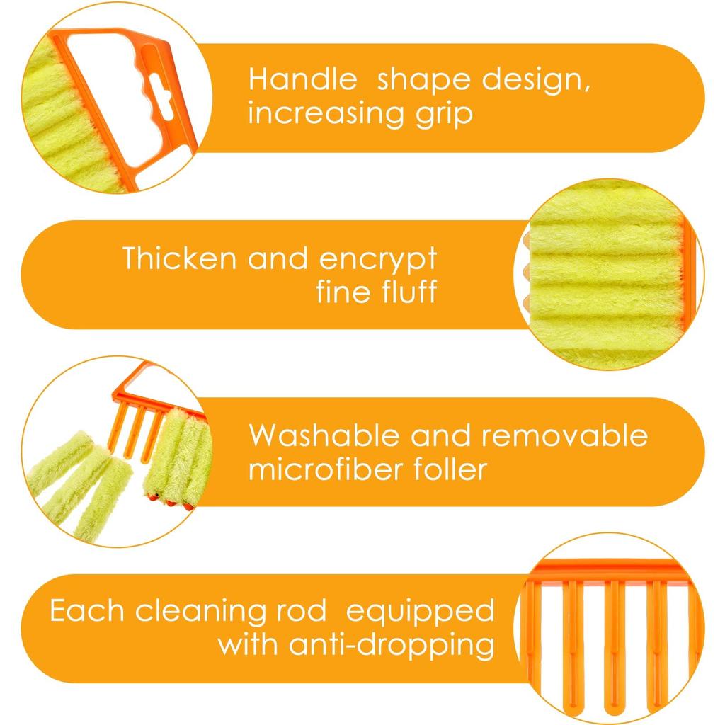 Lüftungsjalousien-Reiniger, Tuchbürste, Mikrofaser-Klimaanlagen-Staubtuch, elektrischer Lüfterreiniger, waschbares Werkzeug