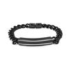 Men's Stainless Steel Plaid Brushed Bracelet Light Luxury High-end Design Simple Hidden Buckle