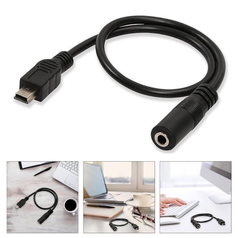 5pin Mini USB Male To 3.5mm Auditory Adapter Cord For Clip On Mic Microphone Adapter Cord 30CM-400CM
