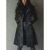 2026 High-Quality Women's Fall/Winter Coat with Turn-Down Collar and Suede Fabric, Long Trench Coat