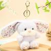 Adorable Floral Rabbit Plush Keychain with Droopy Ears - Cartoon Bunny Bag Charm