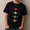 Boys Pilot Airplane Graphic Short Sleeve T-Shirt Propeller Jet Helicopter Print Summer Casual Tee