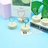 Ornament Home Decoration Round Wooden Base Photo Clips Message Paper Support Picture Holder Frame