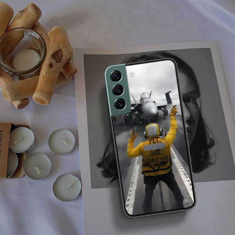 Military Aircraft Warship Fighter Phone Case For Samsung S25 Edge S24 FE Galaxy S22 Ultra S21 Plus S20 S23 S10 Plus Cover Silico