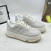 Platform white shoes women's 2025 spring new casual sports shoes retro versatile small height increase popular board shoes