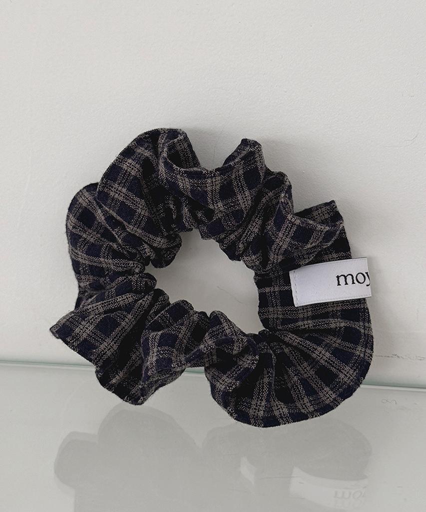 Moyora Mini Check Hair Scrunchie [Navy]