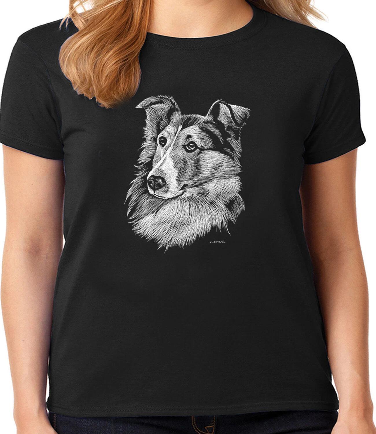Shetland Sheepdog T-shirt for Women Ladies Tee Dog Breed Sheltie Gifts XXXXL