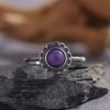 S925 Sterling Silver Natural Red And Green Agate Purple Dragon Crystal Sea Blue Treasure Color Treasure Thai Silver Ring Ethnic Style Pattern
