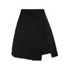 2024 Women's Black Slit Mini Skirt: A-Line Summer Fashion, Petite Fit, Hip-Hugging Design.