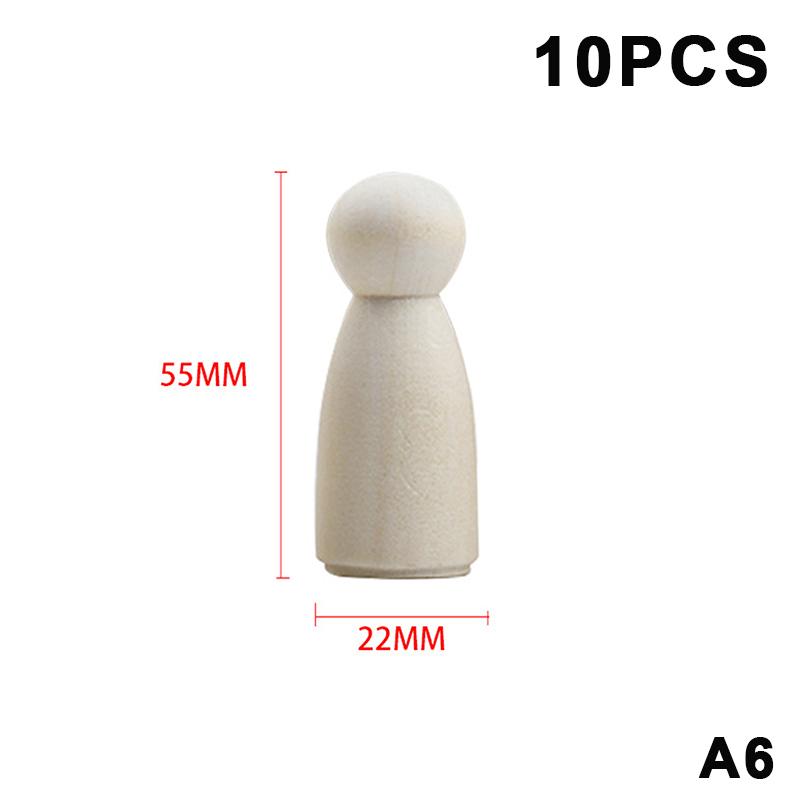 10Pcs Unfinished Wooden Figures Suitable Natural Color Unfinished Wood Peg Dolls Women Men Wooden Peg Dolls Diy Paintable Home