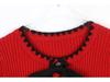 French S House: Red Bow Dress, Slim Fit, Round Neck, Short, Fashionable for Early Spring 2025 Annual Meeting