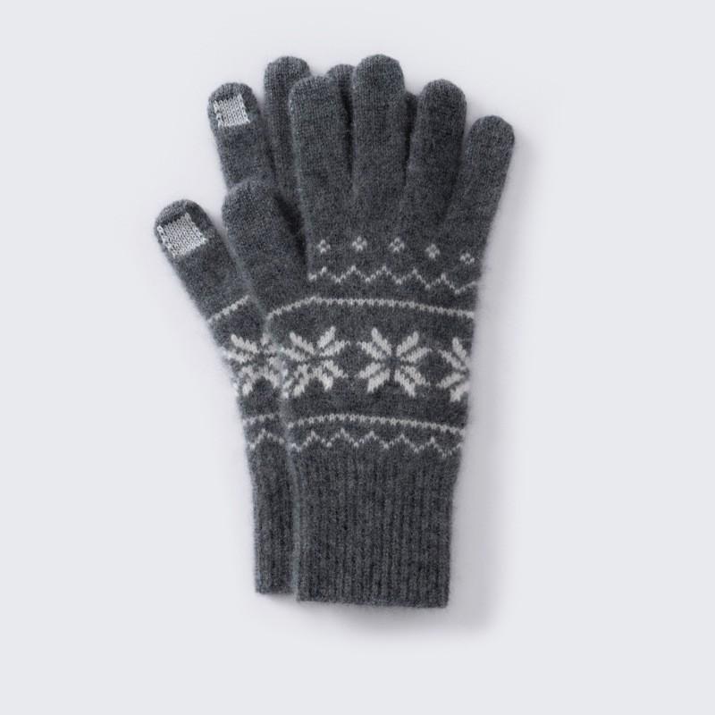 100% Cashmere Knitted Fingerless Gloves Men Women Warm Winter Driving Touchscreen Compatible