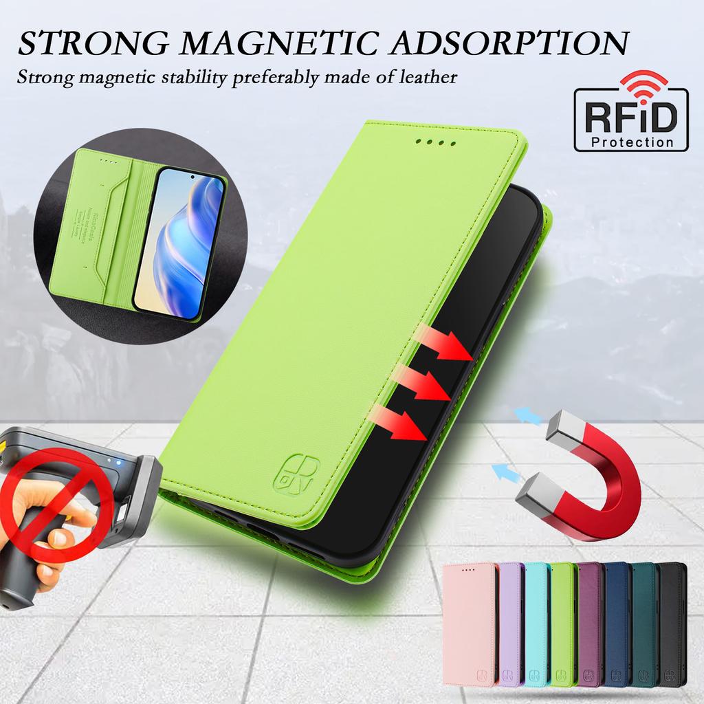 Luxuriöse Lederhülle für Sony Xperia 10 VI/Xperia 5 VI/Xperia 1 VI/Xperia 5 V, RFID-blockierende Kartenfächer, magnetischer Ständer, stoßfeste Klapphülle