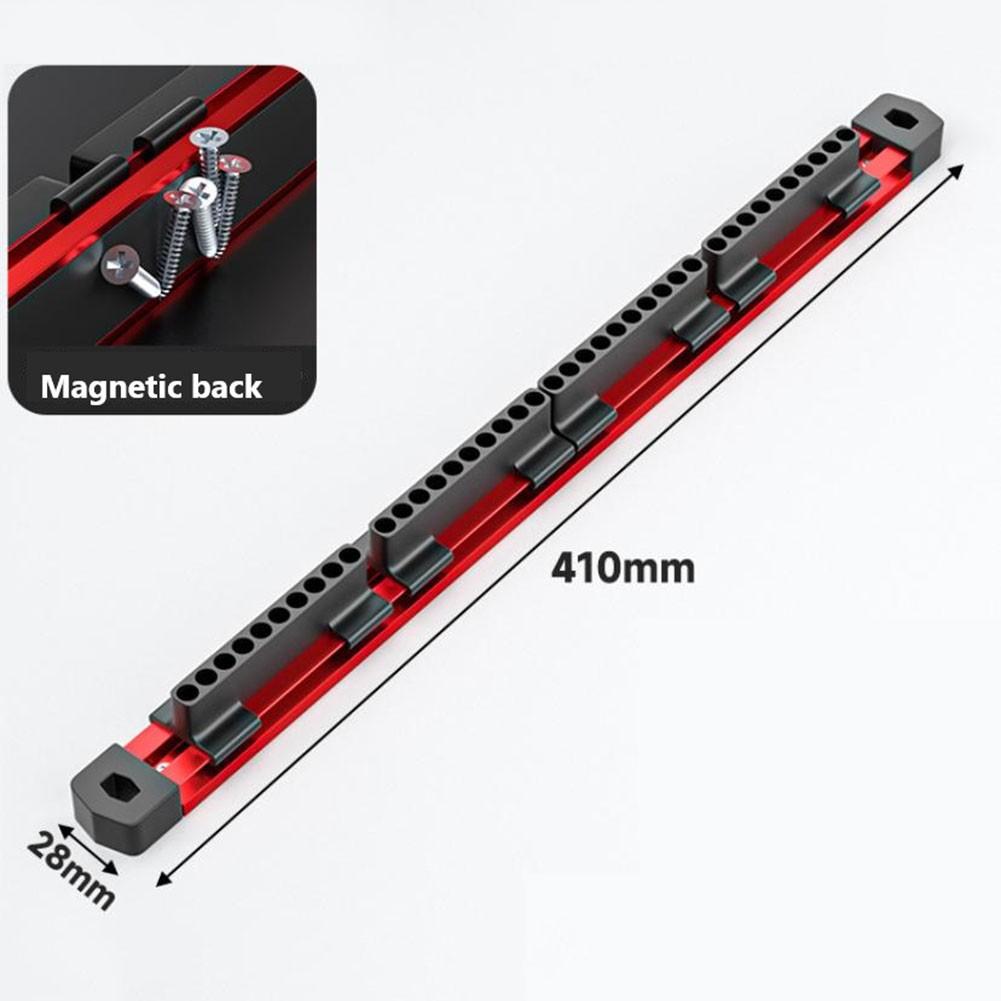 

Magnetic Storage Solution for Screwdriver Bits 40 Slot Aluminum Organizer Rack