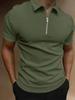 European and American Style Men's Summer Solid Polo Shirt Short Sleeve Turn Down Collar Top Casual Slim Fit T-shirt