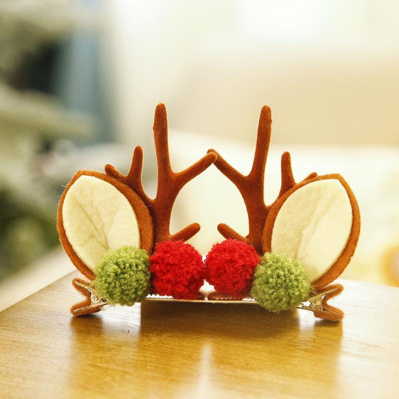 Christmas Reindeer Antler Hair Clips, Festive Deer Horn Headwear for Holiday Parties