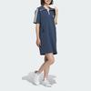 Adidas Originals Holiday Play Knit Dress With Stripes And Breathable Sport Collar Women Dress Navy IW6305