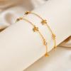 Bow Bracelet for Women 18K Gold Plated Non-Tarnish Waterproof Stainless Steel Dainty CZ Jewelry Minimalist Stackable Ribbon Gift