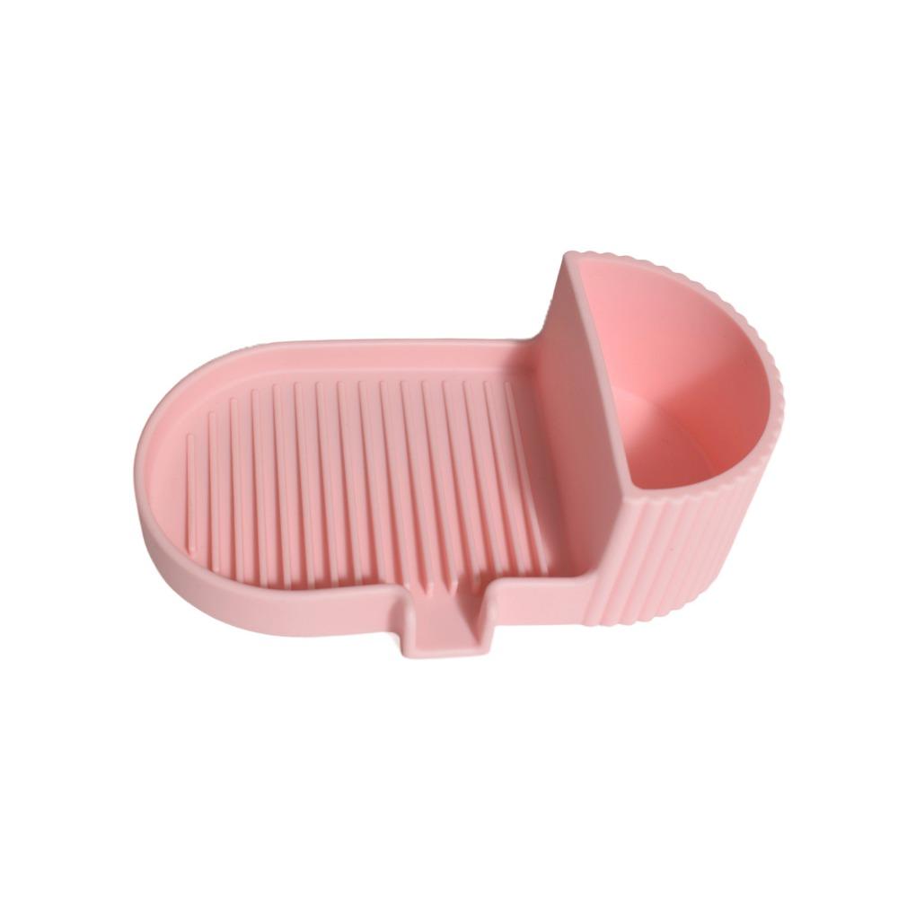 Portable Silicone Soap Dish Inclined Drain 2 In 1 Sponge Tray Drainable Soap Holder  Sink Area