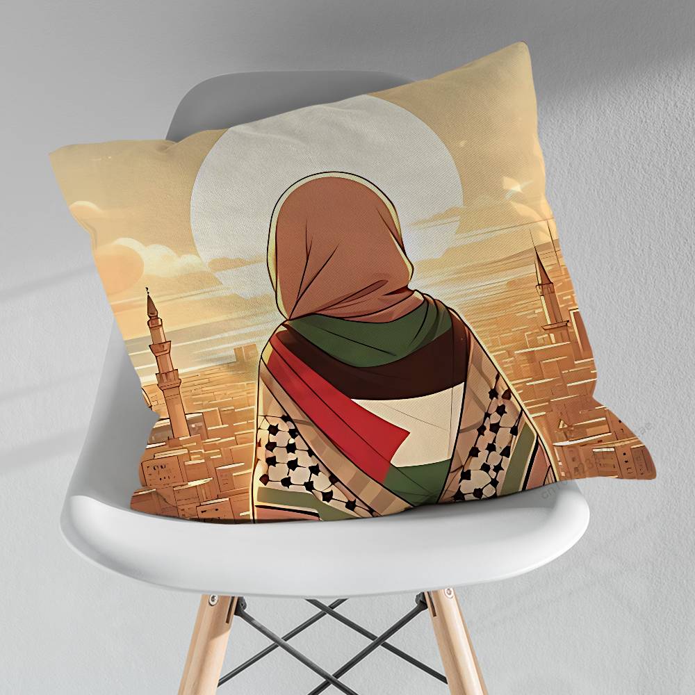 

Мультяшная арабская мусульманская девочка Наволочка для декоративной подушки Гостиная Диван Чехол для подушки для дома Спальня Декоратор 30x30cm