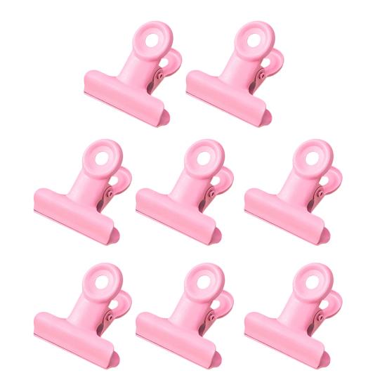 

8PCS Binder Clips Round Tail Safety Design Metal Clips Stable Clamping Force Macaron Fresh Color Clips Rust Resistant Office School Supplies рожевий