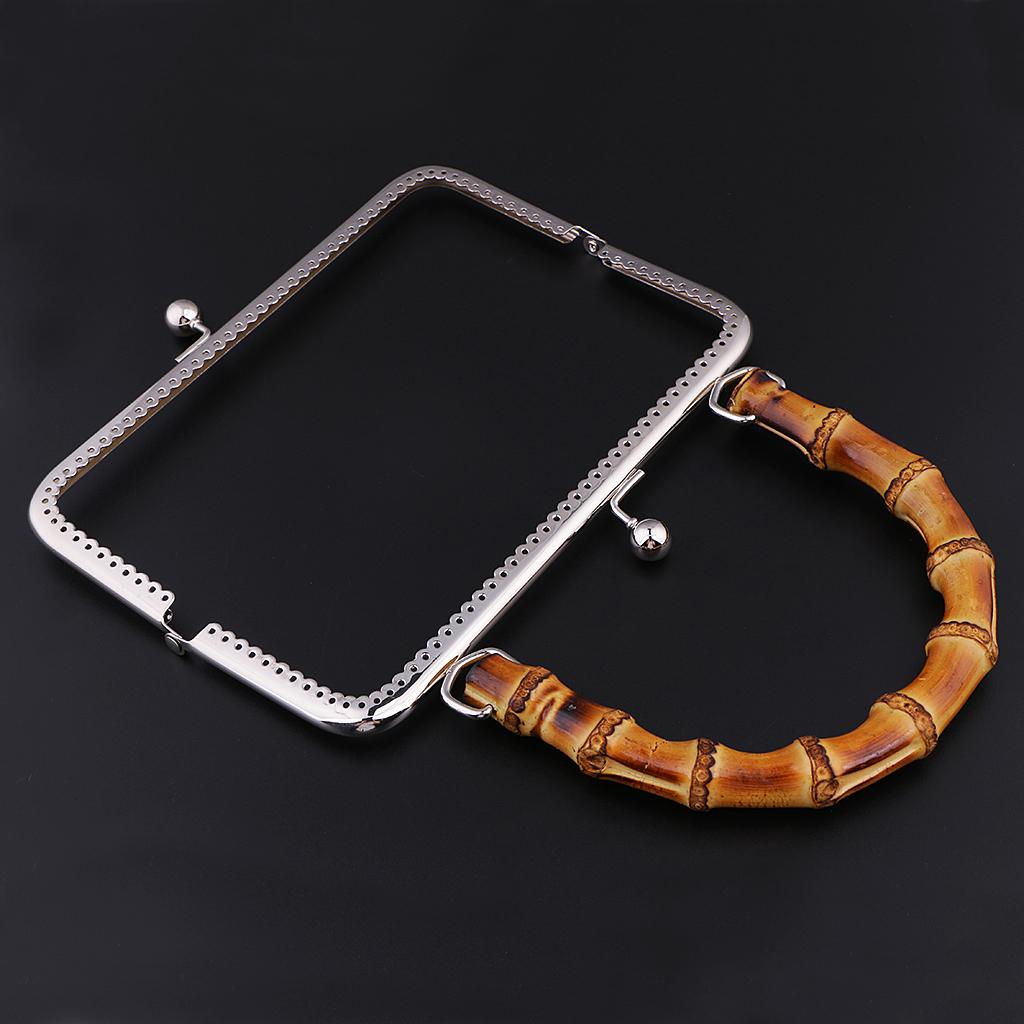 Sewing Craft Metal Purse Frame Iron Bamboo Handle Kiss Clasp Lock for Handmade Bag and DIY Purse Supplies